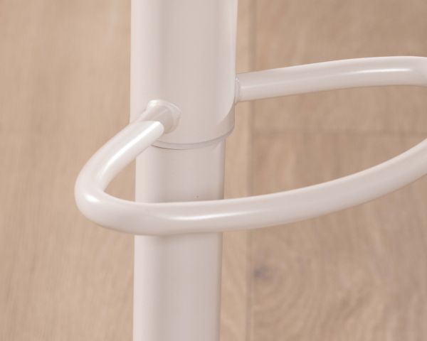 Sedia da bar regolabile in altezza "Oja" dal design elegante, seduta in tessuto beige sabbia