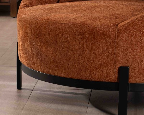 Poltrona XL 120 cm ultra-confortevole con cuscini coordinati "Sweet Culture" in tessuto bouclette terracotta
