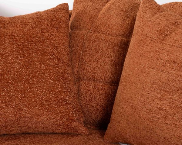 Poltrona XL 120 cm ultra-confortevole con cuscini coordinati "Sweet Culture" in tessuto bouclette terracotta
