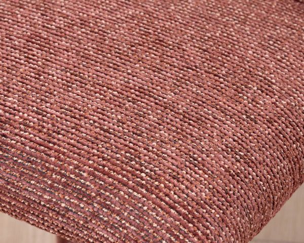 Set di 4 eleganti sedie da pranzo "Otto" in tessuto rosso granata testurizzato con imbottitura integrale