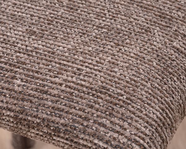 Set di 4 sedie contemporanee in tessuto "Otto" marrone cacao con imbottitura completa e linee pulite