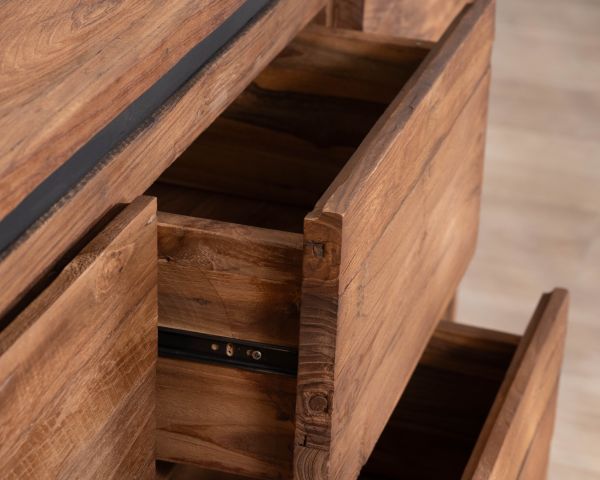 Credenza a 2 ante in teak di recupero "Kayoa", stile contemporaneo