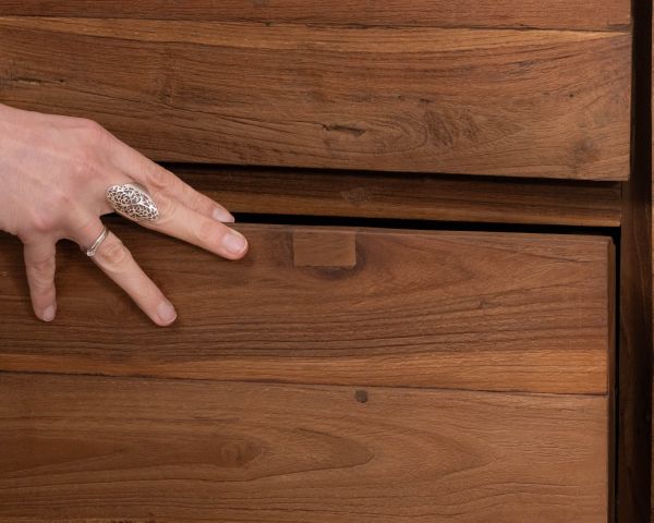 Credenza a 2 ante in teak di recupero "Kayoa", stile contemporaneo