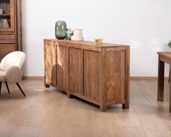 Credenza a 3 ante "Kayoa" in teak massiccio con un'atmosfera chic e naturale