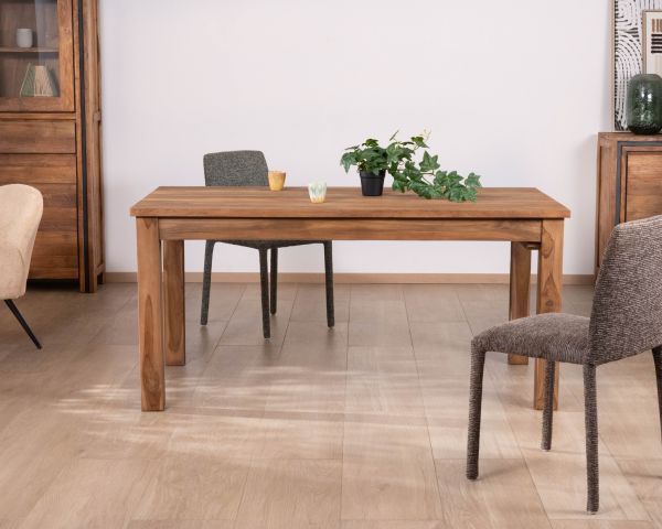 Tavolo da pranzo allungabile "Kayoa" da 160 a 210 cm in teak massiccio di recupero, stile autentico