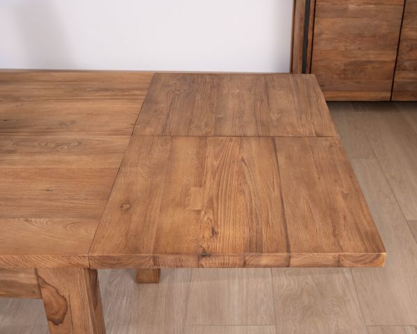 Tavolo da pranzo allungabile "Kayoa" da 160 a 210 cm in teak massiccio di recupero, stile autentico