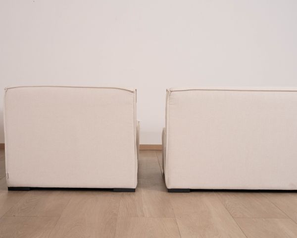 Divano da esterno a 2 moduli "Sunset Bay", tessuto speciale per esterni crema