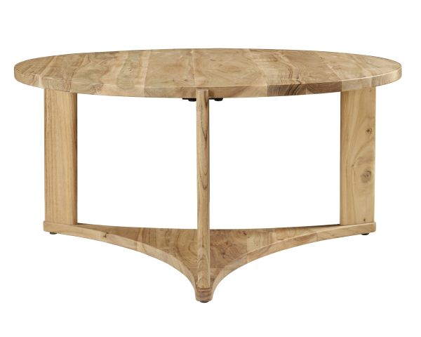 Tavolino rotondo "Trudy" in legno massiccio di acacia