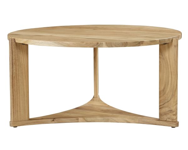 Tavolino rotondo "Trudy" in legno massiccio di acacia