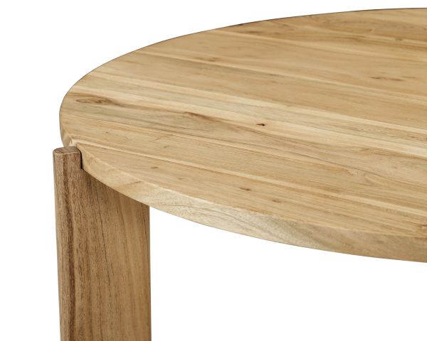 Tavolino rotondo "Trudy" in legno massiccio di acacia