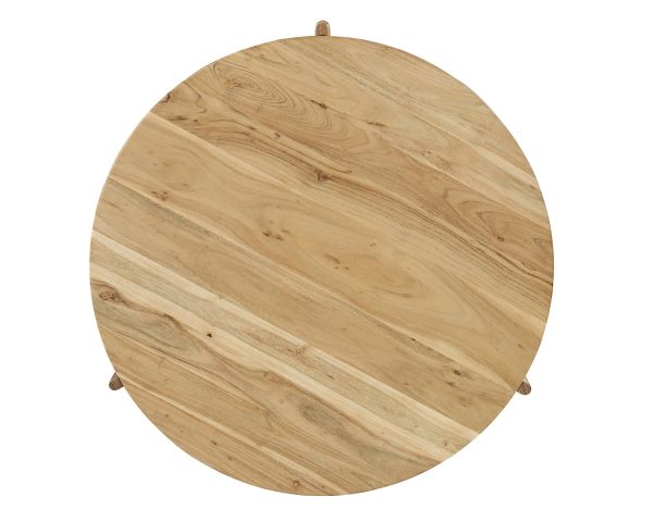 Tavolino rotondo "Trudy" in legno massiccio di acacia