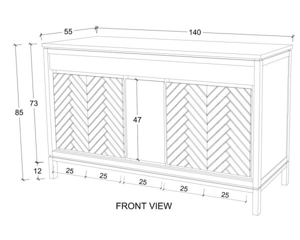 Mobiletto in teak "Napu" 140 cm
