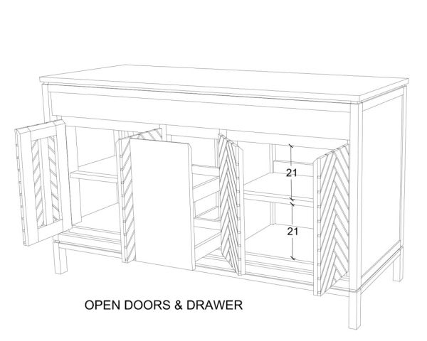 Mobiletto in teak "Napu" 140 cm
