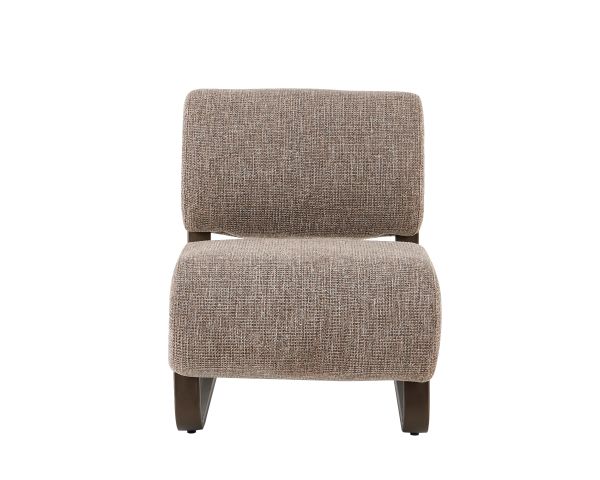 Poltrona dal design retrò "Luno" con struttura in metallo color bronzo