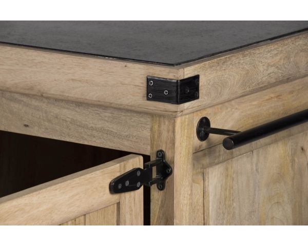 Blocco cucina in legno massiccio "Grand Chef" 115cm piano in pietra