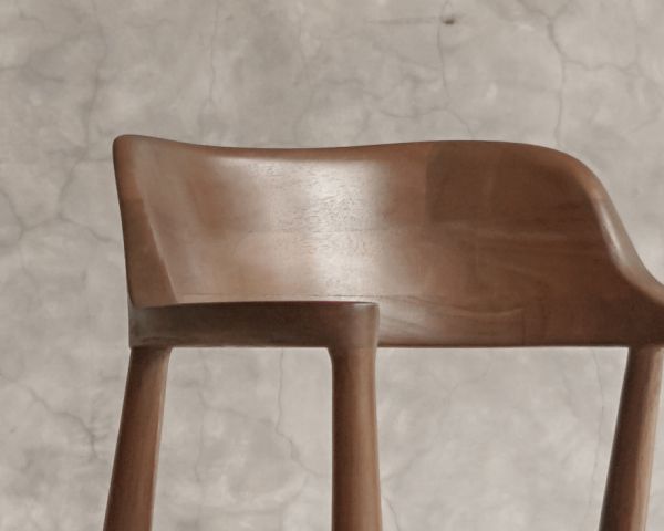 Sedia da pranzo dal design essenziale con braccioli e seduta in tessuto antracite "Vogue"