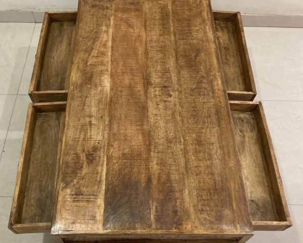 Tavolino a 4 cassetti "Emil" in mango massiccio