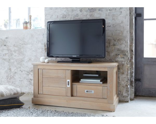 Porta TV basso "Bella" in rovere massiccio