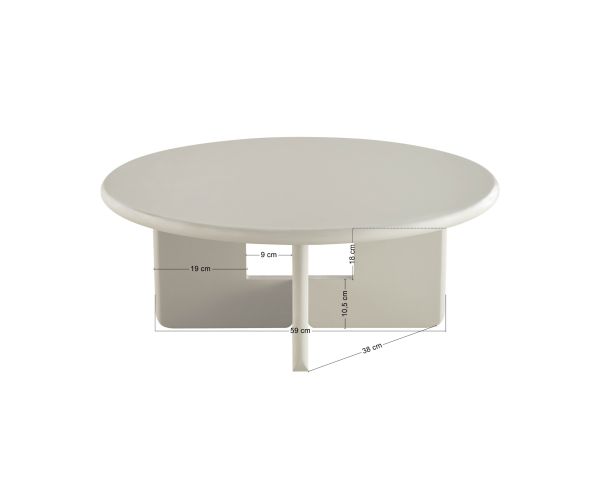 Tavolino rotondo da 80 cm dal design minimalista, blu inchiostro, modello "Nalya", con base scultorea
