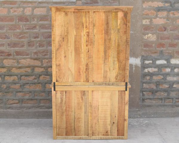 Piccolo mobile per porcellane "Caractère" in metallo e legno massiccio di mango