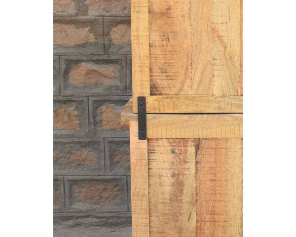 Piccolo mobile per porcellane "Caractère" in metallo e legno massiccio di mango