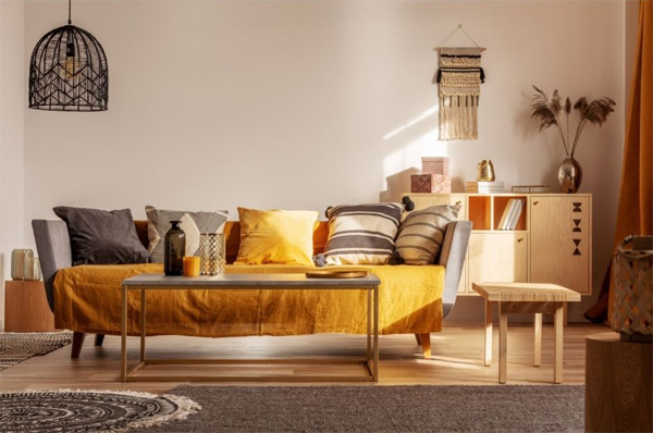 Salone con stile ethnic chic